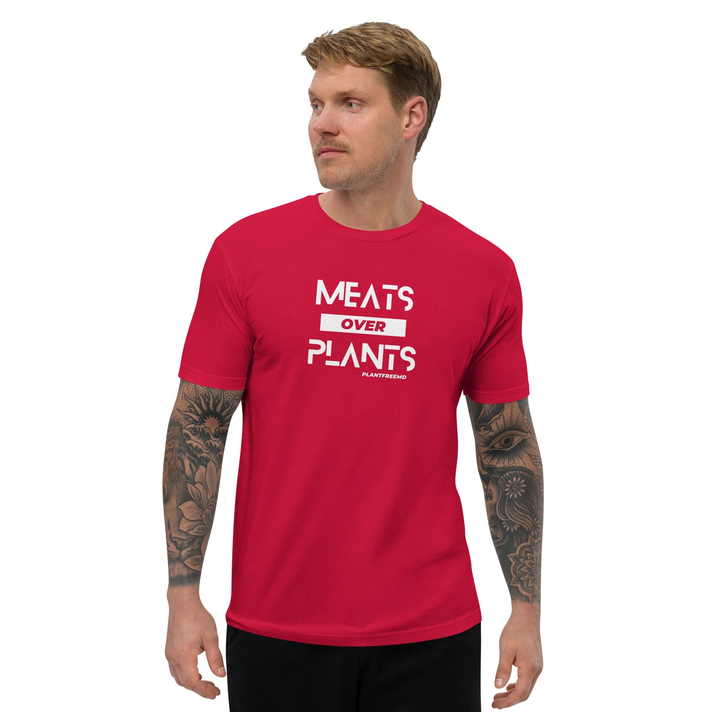Meats Over Plants Men's Fitted T-shirt Light
