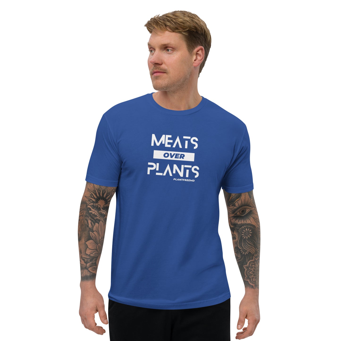 Meats Over Plants Men's Fitted T-shirt Light